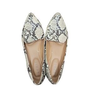 Espirit Faux Snakeskin Pointy Loafers 7.5